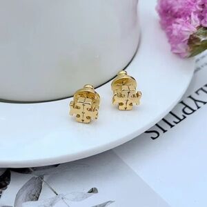 Tory Burch Gold Puzzle Piece Stud Earrings